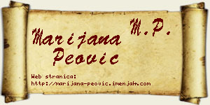 Marijana Peović vizit kartica